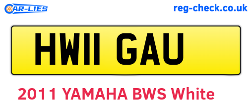 HW11GAU are the vehicle registration plates.