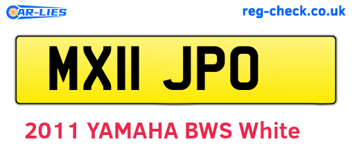 MX11JPO are the vehicle registration plates.