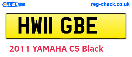 HW11GBE are the vehicle registration plates.