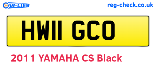 HW11GCO are the vehicle registration plates.