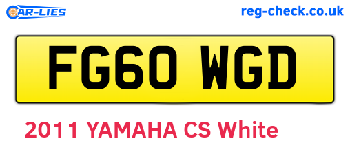 FG60WGD are the vehicle registration plates.