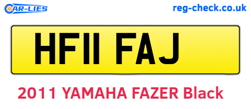 HF11FAJ are the vehicle registration plates.