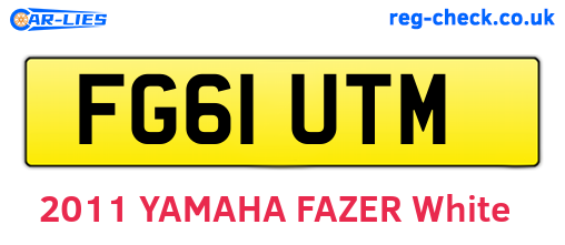 FG61UTM are the vehicle registration plates.