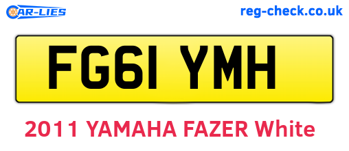 FG61YMH are the vehicle registration plates.
