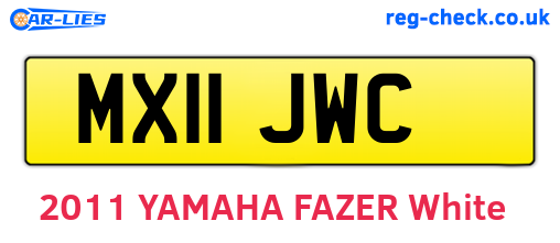 MX11JWC are the vehicle registration plates.