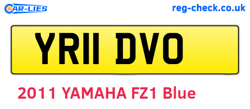 YR11DVO are the vehicle registration plates.