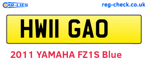 HW11GAO are the vehicle registration plates.