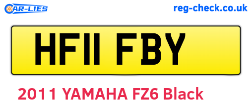 HF11FBY are the vehicle registration plates.