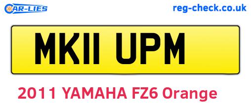 MK11UPM are the vehicle registration plates.
