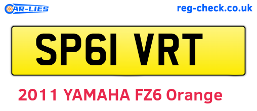 SP61VRT are the vehicle registration plates.