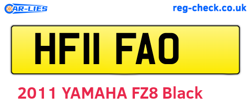 HF11FAO are the vehicle registration plates.