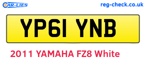 YP61YNB are the vehicle registration plates.