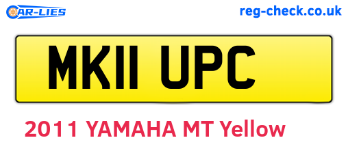 MK11UPC are the vehicle registration plates.