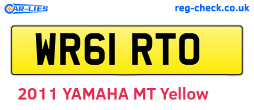 WR61RTO are the vehicle registration plates.