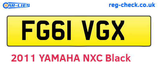 FG61VGX are the vehicle registration plates.