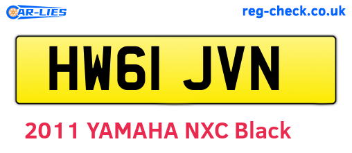 HW61JVN are the vehicle registration plates.