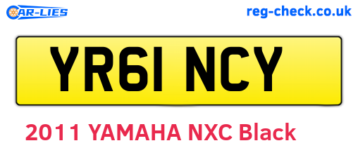 YR61NCY are the vehicle registration plates.