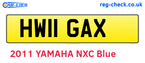 HW11GAX are the vehicle registration plates.