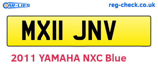 MX11JNV are the vehicle registration plates.