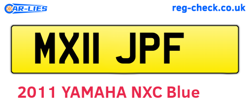 MX11JPF are the vehicle registration plates.