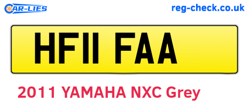 HF11FAA are the vehicle registration plates.