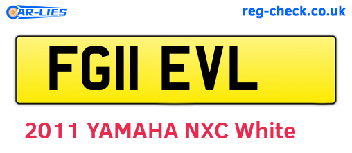 FG11EVL are the vehicle registration plates.