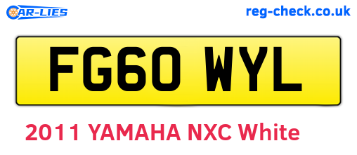FG60WYL are the vehicle registration plates.