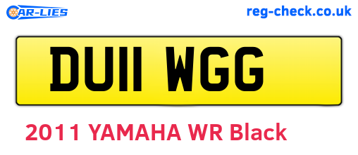 DU11WGG are the vehicle registration plates.