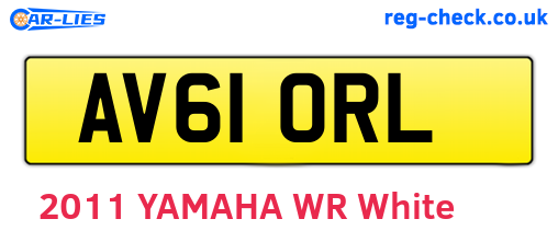 AV61ORL are the vehicle registration plates.