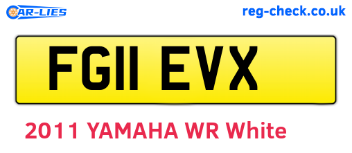 FG11EVX are the vehicle registration plates.