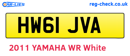 HW61JVA are the vehicle registration plates.