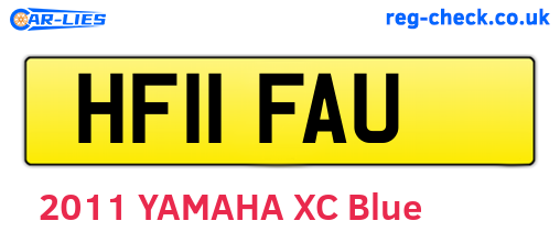 HF11FAU are the vehicle registration plates.