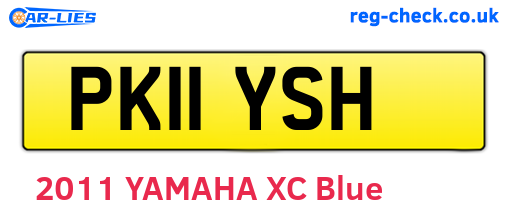 PK11YSH are the vehicle registration plates.