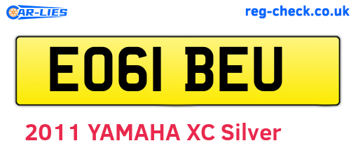 EO61BEU are the vehicle registration plates.