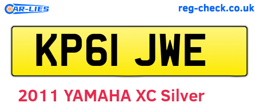 KP61JWE are the vehicle registration plates.