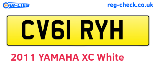 CV61RYH are the vehicle registration plates.
