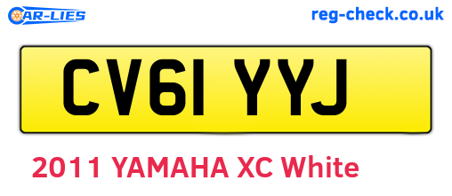 CV61YYJ are the vehicle registration plates.
