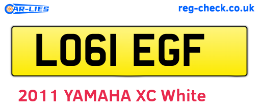 LO61EGF are the vehicle registration plates.