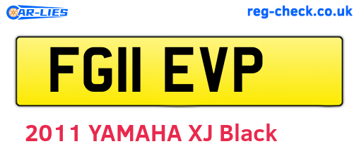 FG11EVP are the vehicle registration plates.