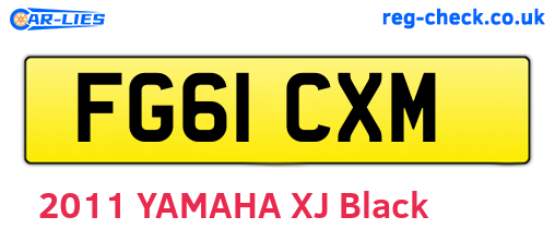 FG61CXM are the vehicle registration plates.