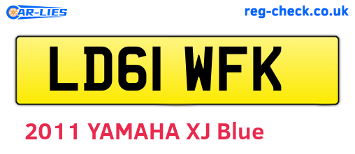 LD61WFK are the vehicle registration plates.