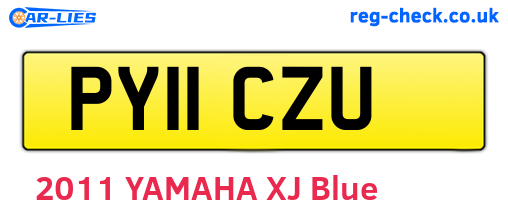 PY11CZU are the vehicle registration plates.