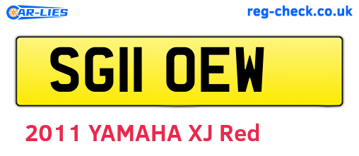 SG11OEW are the vehicle registration plates.
