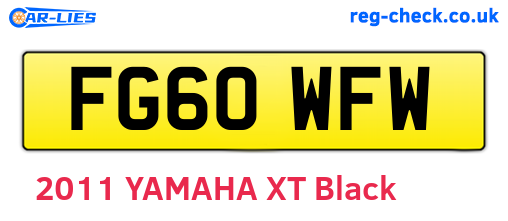 FG60WFW are the vehicle registration plates.