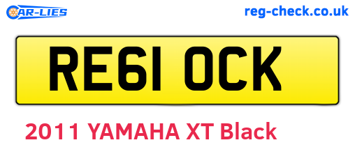 RE61OCK are the vehicle registration plates.