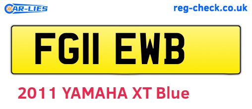 FG11EWB are the vehicle registration plates.