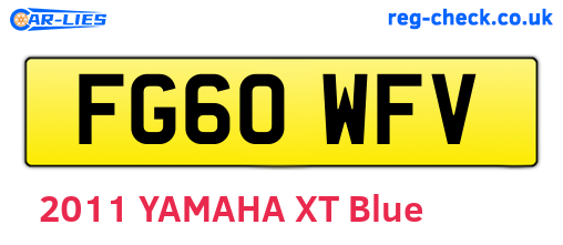 FG60WFV are the vehicle registration plates.