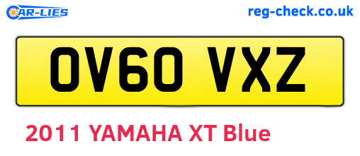 OV60VXZ are the vehicle registration plates.