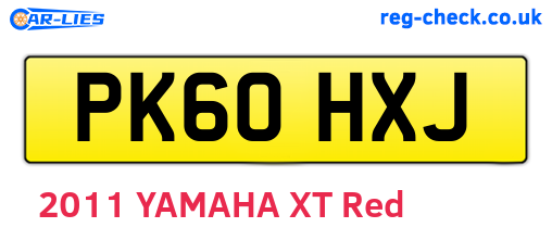PK60HXJ are the vehicle registration plates.