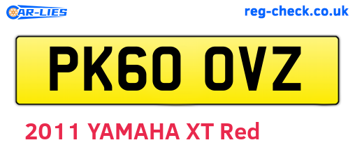 PK60OVZ are the vehicle registration plates.